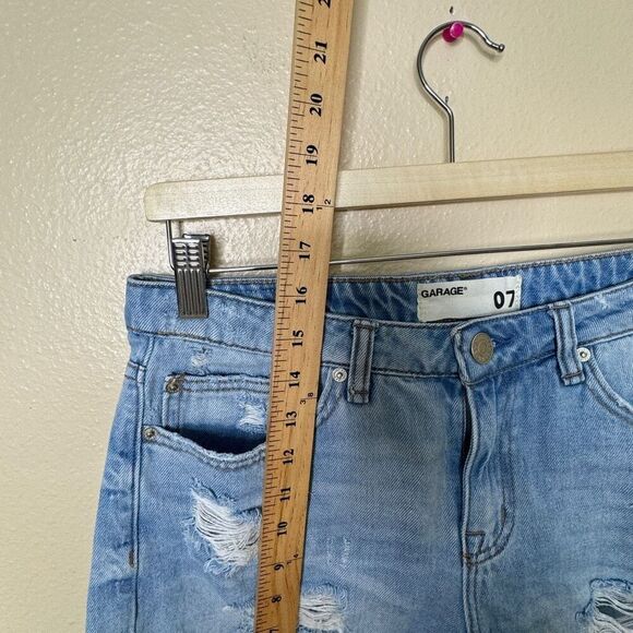 Garage Shorts Women's 7 blue Boyfriend Denim Distressed - Picture 6 of 12